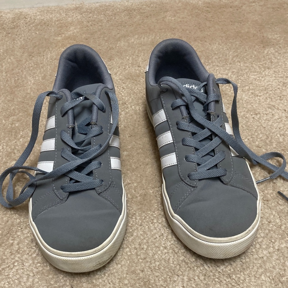 Adidas Men's Charcoal and White Sneakers